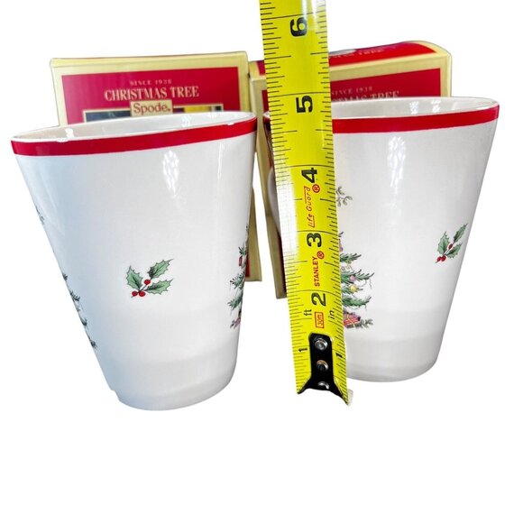 Spode Christmas Tree Red Trim Handle Mug 14 oz Holiday Original Box Lot of 2 NEW - Picture 12 of 13